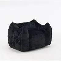 MODFU Sitzsack-Sessel Kunstfell Schwarz 53 x 46 x 40 cm