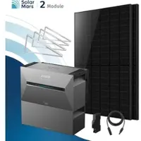 SolarMars Anker SOLIX Solarbank 3 E2700 Pro Balkonkraftwerk Speicher mit 500Wp Solarmodul und MC4 Solarkabel Set - 1000Wp ‚Äì 2 Module / 1x BP2700 / Flachdach