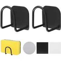 OEM Magnetischer Schwammhalter - Selbstklebend aus Edelstahl - Eckablage für Küchenspüle - Schwarz - 2 Stück