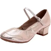 Merkloos Elzusha – Damen Mary Jane flache Blockabsatz Tanzschuhe mit verstellbarem Riemen