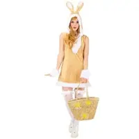 Buttinette Kleid "Hase", hellbraun/weiß