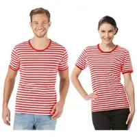 Buttinette Kurzärmeliges Ringelshirt "Red Stripes" unisex