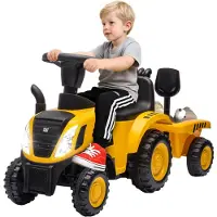 AjieQaQ Sitzbagger für Kinder, Kinder Bagger mit Schaufel und Lenkrad, Aufsitz-Bagger für Kinder von 1–3 Jahren, bis 25 kg, Gelb