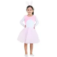 Buttinette Kinderkleid "Hase", rosa/weiß