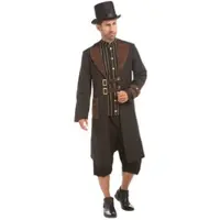 Buttinette Mantel "Steampunk" für Herren, schwarz/braun