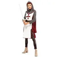 Buttinette Ritterin-Kostüm "Constanze" für Damen, weiß/bordeaux