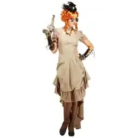 Buttinette Steampunk-Kleid "Loretta" für Damen, taupe
