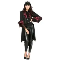 Buttinette Mantel "Vampirin" für Damen, schwarz/rot