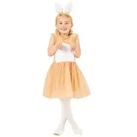 Buttinette Kinderkleid "Hase", hellbraun/weiß