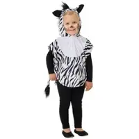 Buttinette Kinder-Poncho "Zebra", schwarz-weiß