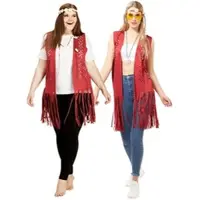 Buttinette Fransenweste "Hippie", dunkelrot