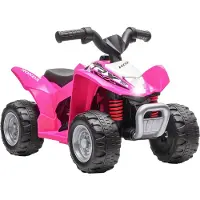 AjieQaQ Elektro-Kinderquad, Kinderquad mit LED-Licht und Hupe, breiten Reifen, bequemem Sitz und rutschfesten Griffen, Rosa