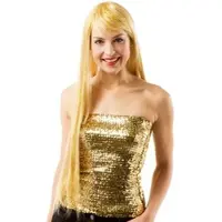 Buttinette Langhaarperücke "Lametta", blond/gold