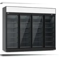 CombiSteel Kühlschrank 4 Glastüren Schwarz INS-2060R Bl *transport auf Anfrage* **achtung, Es Liegt Ein Erhöhter Einschatlstrom Vor, Sodas (7455.2417)