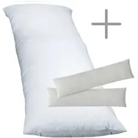 EXKLUSIV HEIMTEXTIL 1 x Füllkissen 40x80 cm + Jersey Kissenbezug 2er Set 40 x 80 cm Silber