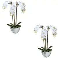 Creativ Green künstliche Pflanze Miniphalaenopsis, ca 51cm, "Real Touch", 2er Set
