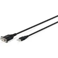 Digitus USB 2.0 auf RS232 Adapterkabel, 1,8 m, integrierter FTDI FT232RNL-Chipsatz, Schwarz, 1,8 m, USB Typ-A, DB-9, Stecker, Stecker