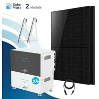SolarMars Balkonkraftwerk 2000 Watt mit Speicher SunEnergyXT 500 Set - 1000Wp ‚Äì 2 Module / 4x B500 / Balkon