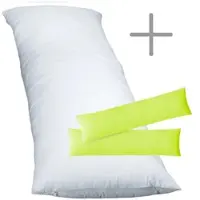 EXKLUSIV HEIMTEXTIL 1 x Füllkissen 40x80 cm + Jersey Kissenbezug 2er Set 40 x 80 cmApfelgrün