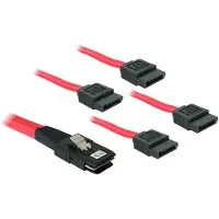 DeLOCK Cable mini SAS 36pin to 4x SATA SCSI-Kabel Rot 0,5 m