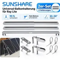 Sunshare Universelle Balkonhalterung 2er-Set für Ray Lite Module – wetterfest, leicht & schnell montiert