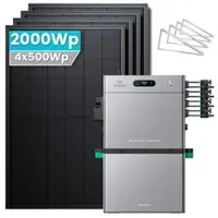 SolarMars Zendure SolarFlow 2400 Pro Stromspeicher 2,4kWh Komplett system - 2000Wp ‚Äì 4 Module üî• / 1x AB3000L / Garten