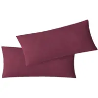 EXKLUSIV HEIMTEXTIL Kissenbezug Hülle Doppelpack mit Reißverschluss 40 x 60 cm Jersey Bordeaux