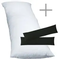 EXKLUSIV HEIMTEXTIL 1 x Füllkissen 40x80 cm + Jersey Kissenbezug 2er Set 40 x 80 cmSchwarz