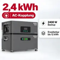 Xoro SOLAR ATLAS – AC-gekoppeltes Energiespeichersystem 2,4–7,2 kWh, erweiterbar bis 12 kWh, mit Notstrom, App & optional Shelly Pro 3EM