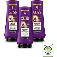 GLISS 3 x Full Hair Wonder Conditioner - 200 ml - Vorratspackung - 3 Stücke
