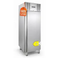 GastroHero Gastronomie Kühlschrank ECO 650 GN 2/1 – 605 Liter Volumen, Edelstahlgehäuse, 3 höhenverstellbare Böden, abschließbar