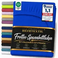 EXKLUSIV HEIMTEXTIL Frottee Spannbettlaken 120 x 200 cm Royalblau