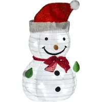 Outsunny Schneemann Weihnachtsdekoration mit LED-Lichter faltbar Polyester