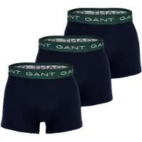 Gant Boxershorts "Boxershort Basic Trunks 3P 3er Pack", Herren, Gr. XXL, 3 Stk., schwarz (schwarz, grün), Unterhosen Boxershorts