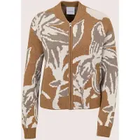 MADELEINE Strickjacke "Pullover Strickblouson mit Blüten-Jacquard"