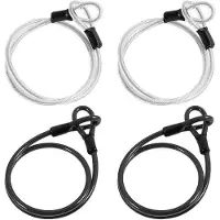 Benza Ibenzoa Sicherheits-Schlaufenkabel aus Edelstahl mit Ösen, 4er Set, 1 m x 3 mm – für Fahrrad und Gepäck