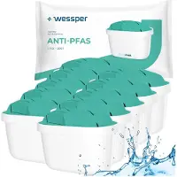 Wessper aquamax ANTI-PFAS Wasserfilter 10x für Filterkanne – reduziert PFAS, Chlor und Schwermetalle