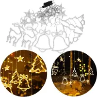 VA-Cerulean 138 LED Weihnachtsbeleuchtung Warmweiß, 8 Modi mit Speicherfunktion, festliche Dekoration für Fenster, Zimmer und Party