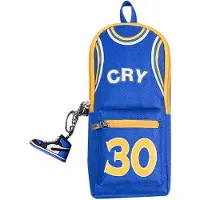 Benza Ibenzoa Federmäppchen mit Basketballspieler-Motiv, wasserdichtes Oxford-Canvas, großes Fassungsvermögen, Doppelkammer & doppelter Metall-Reißverschluss