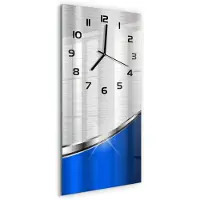 Tulup Wanduhr aus Glas – 30x60 cm - Glasbild - Glasuhr - Gehärtetes Glas -Metall Abstraktion