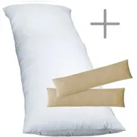 EXKLUSIV HEIMTEXTIL 1 x Füllkissen 40x80 cm + Jersey Kissenbezug 2er Set 40 x 80 cm Sand