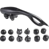 Zenet ZET-715 Handmassagegerät 28 W | 4 Massageköpfe, 12 Aufsätze | Vibrationsmassage für Rücken, Nacken, Beine & Körper