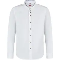 Spieth & Wensky Trachtenhemd "Trachtenhemd Kreuth", Herren, Gr. 39/40, blau (weiß, d,blau), festlich, slim fit, Rundhals, Hemden Trachtenhemd, Trachtenhemd in in Slim Fit