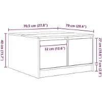 vidaXL Couchtisch mit Schubladen Weiß 70,5x70x40 cm