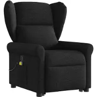 vidaXL Massagesessel mit Aufstehhilfe Schwarz Stoff
