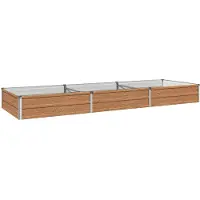 Syfax Hochbeet im Garten Holz Braun 240 x 80 x 24 cm