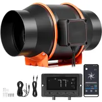 StarTech.com Rohrventilator - Inline-Rohrlüfter 152,4 mm - Regelbar - 683 m³/h Luftleistung - PWM & App-Steuerung - 10 Stufen - 9 h Timer - EC-Motor