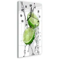 Tulup Wanduhr aus Glas – 30x60 cm - Glasbild - Glasuhr - Gehärtetes Glas -Kalk