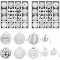 vidaXL Weihnachtskugelset 88 stk. Silber Ø 6 cm Kunststoff 42053201