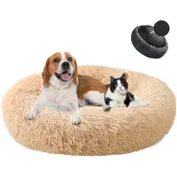 Sonstiges Hundebett Donut Plüsch Waschbar Weich Apricot Ø120cm
